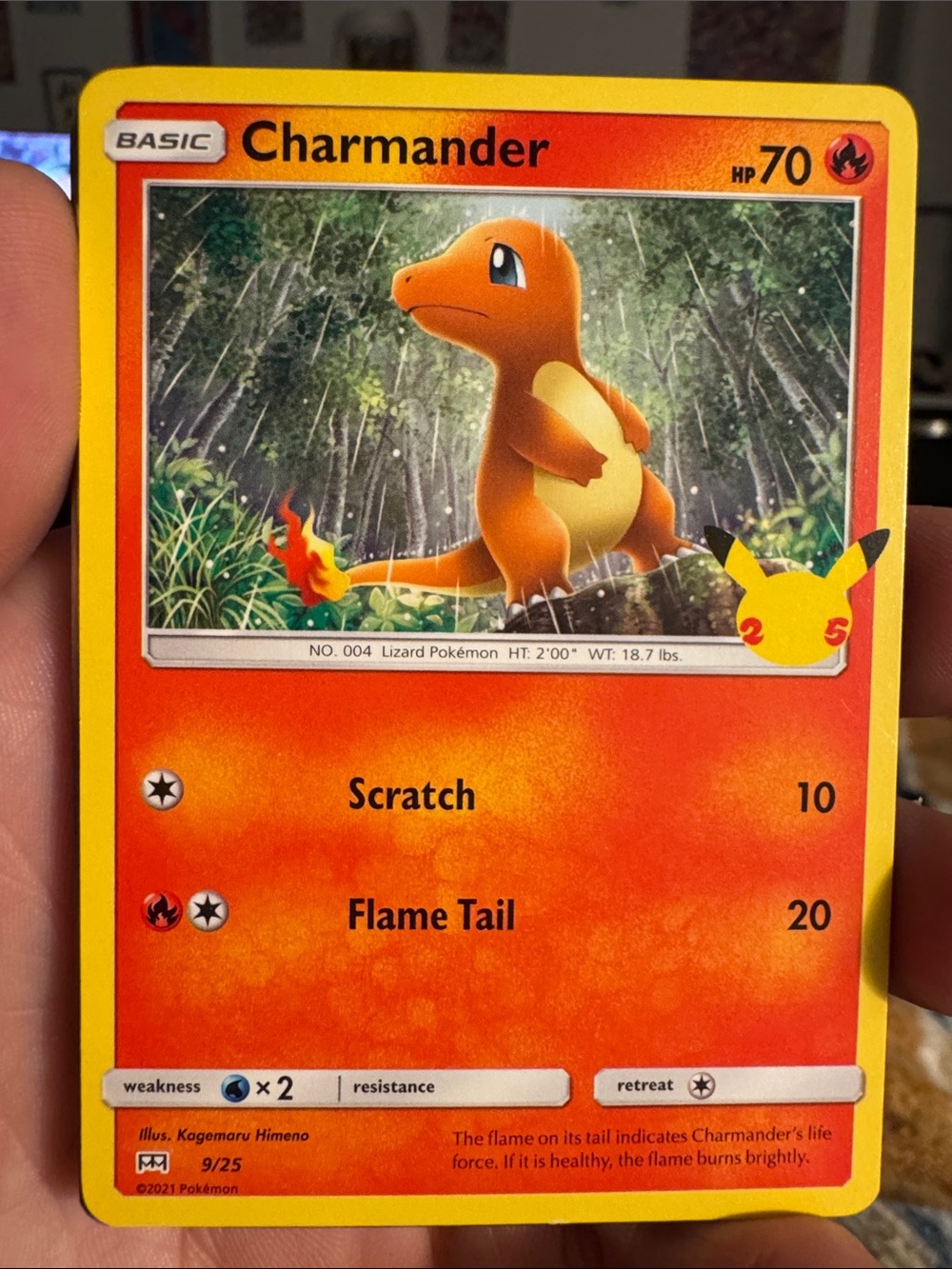 Pokemon Charmander Trading Card - Orange, Yellow, Red